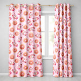 Cute Kawaii Donuts and Strawberry Milkshake Blush Pink Background Seamless Pattern  Readymade Eyelet Ring Top Thermal 100% Blackout Curtains