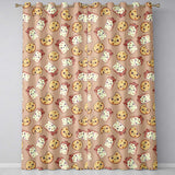 Cute Kawaii Cookies and Chocolate Milk Carton Brown Background Seamless Pattern  Readymade Eyelet Ring Top Thermal 100% Blackout Curtains