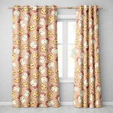 Cute Kawaii Cookies and Chocolate Milk Carton Brown Background Seamless Pattern  Readymade Eyelet Ring Top Thermal 100% Blackout Curtains