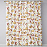 Cute Kawaii Cookies and Chocolate Milk Carton Grey Background Seamless Pattern  Readymade Eyelet Ring Top Thermal 100% Blackout Curtains