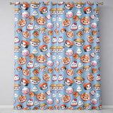 Cute Kawaii Sushi Rice Bowls and Noodles on Blue Background Seamless Pattern  Readymade Eyelet Ring Top Thermal 100% Blackout Curtains