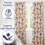 Cute Kawaii Sushi Rice Bowls and Noodles on White Background Seamless Pattern  Readymade Eyelet Ring Top Thermal 100% Blackout Curtains