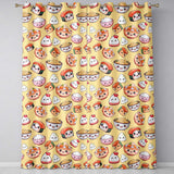 Cute Kawaii Sushi Rice Bowls and Noodles on Beige Background Seamless Pattern  Readymade Eyelet Ring Top Thermal 100% Blackout Curtains