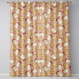 Cute Kawaii Cookies and Milk Cartons on Peach Background Seamless Pattern  Readymade Eyelet Ring Top Thermal 100% Blackout Curtains