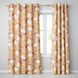 Cute Kawaii Cookies and Milk Cartons on Peach Background Seamless Pattern  Readymade Eyelet Ring Top Thermal 100% Blackout Curtains