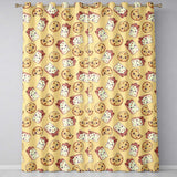 Cute Kawaii Cookies and Milk Cartons on Beige Background Seamless Pattern  Readymade Eyelet Ring Top Thermal 100% Blackout Curtains