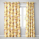 Cute Kawaii Cookies and Milk Cartons on Beige Background Seamless Pattern  Readymade Eyelet Ring Top Thermal 100% Blackout Curtains