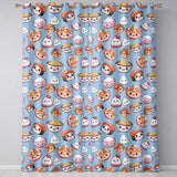 Cute Kawaii Sushi Rice Bowls and Noodles on Blue Background Seamless Pattern  Readymade Eyelet Ring Top Thermal 100% Blackout Curtains