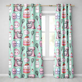 Kawaii Baking Mixer Cake and Cupcake Tools on Mint  Seamless Pattern  Readymade Eyelet Ring Top Thermal 100% Blackout Curtains