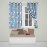 Cute Kawaii Coffee Maker Milk Carton Cups Sky Blue Background Seamless Pattern  Readymade Eyelet Ring Top Thermal 100% Blackout Curtains