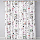 Cute Kawaii Coffee Maker Milk Carton Cups Cream Background Seamless Pattern  Readymade Eyelet Ring Top Thermal 100% Blackout Curtains