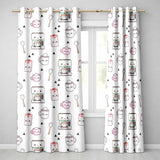 Cute Kawaii Coffee Maker Milk Carton Cups Cream Background Seamless Pattern  Readymade Eyelet Ring Top Thermal 100% Blackout Curtains