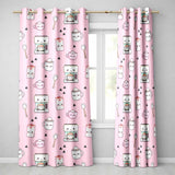 Cute Kawaii Coffee Maker Milk Carton Cups Soft Pink Background Seamless Pattern  Readymade Eyelet Ring Top Thermal 100% Blackout Curtains