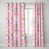 Cute Kawaii Kitchen Mixer Kettle Fruits Blush Pink Background Seamless Pattern  Readymade Eyelet Ring Top Thermal 100% Blackout Curtains