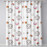 Cute Kawaii Sushi Rice Cooker Bowl Cream Background Seamless Pattern  Readymade Eyelet Ring Top Thermal 100% Blackout Curtains