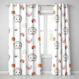 Cute Kawaii Sushi Rice Cooker Bowl Cream Background Seamless Pattern  Readymade Eyelet Ring Top Thermal 100% Blackout Curtains