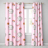 Cute Kawaii Sushi Rice Cooker Bowl Soft Pink Background Seamless Pattern  Readymade Eyelet Ring Top Thermal 100% Blackout Curtains