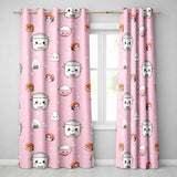 Cute Kawaii Sushi Rice Cooker Bowl Blush Pink Background Seamless Pattern  Readymade Eyelet Ring Top Thermal 100% Blackout Curtains