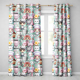 Cute Kawaii Baking Girl Kitchen Appliance Utensils Mint Background Seamless Pattern Readymade Eyelet Ring Top Thermal 100% Blackout Curtains