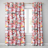 Kawaii Baking Girl Kitchen Appliances Utensils Coral Background Seamless Pattern Readymade Eyelet Ring Top Thermal 100% Blackout Curtains