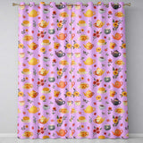 Vintage Teapot Floral Tea Cup Strawberry Garden Purple Background Seamless Pattern Readymade Eyelet Ring Top Thermal 100% Blackout Curtains