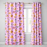 Vintage Teapot Floral Tea Cup Strawberry Garden Purple Background Seamless Pattern Readymade Eyelet Ring Top Thermal 100% Blackout Curtains