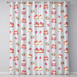 Cute Strawberry Cake Cherry Dessert Seamless Pattern Neutral Background  Readymade Eyelet Ring Top Thermal 100% Blackout Curtains