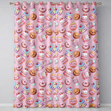 Kawaii Donut Cake Cupcake Sweet Dessert Seamless Pattern Warm Pink  Readymade Eyelet Ring Top Thermal 100% Blackout Curtains