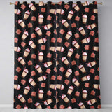 Cute Chocolate Strawberry Milkshake Seamless Pattern Cute Drinks Readymade Eyelet Ring Top Thermal 100% Blackout Curtains