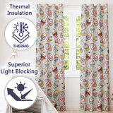 Kawaii Ice Cream Cone Popsicle Sweet Dessert Seamless Pattern Cream  Readymade Eyelet Ring Top Thermal 100% Blackout Curtains