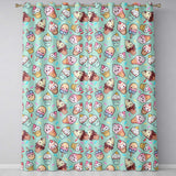 Kawaii Ice Cream Cone Popsicle Sweet Dessert Seamless Pattern Mint Green  Readymade Eyelet Ring Top Thermal 100% Blackout Curtains
