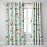Kawaii Ice Cream Cone Popsicle Sweet Dessert Seamless Pattern Mint Green  Readymade Eyelet Ring Top Thermal 100% Blackout Curtains