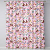 Kawaii Ice Cream Cone Popsicle Sweet Dessert Seamless Pattern Soft Pink  Readymade Eyelet Ring Top Thermal 100% Blackout Curtains