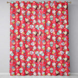 Kawaii Ice Cream Cone Popsicle Sweet Dessert Seamless Pattern Coral Red  Readymade Eyelet Ring Top Thermal 100% Blackout Curtains