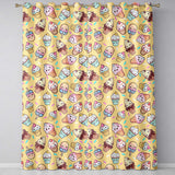 Kawaii Ice Cream Cone Popsicle Sweet Dessert Seamless Pattern Yellow  Readymade Eyelet Ring Top Thermal 100% Blackout Curtains