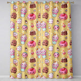 Dessert Cake Cupcake Donut Candy Sweet Treat Seamless Pattern Yellow Background Readymade Eyelet Ring Top Thermal 100% Blackout Curtains