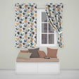 Cute Halloween Ghost Pumpkin Bat Cat Seamless Pattern Light Grey Background  Readymade Eyelet Ring Top Thermal 100% Blackout Curtains