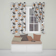 Cute Halloween Bat Pumpkin Star Night Seamless Pattern Lilac Background  Readymade Eyelet Ring Top Thermal 100% Blackout Curtains