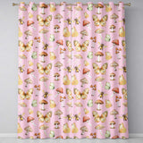 Vintage Butterflies Bees Mushrooms Nature Seamless Pattern Blush Pink  Readymade Eyelet Ring Top Thermal 100% Blackout Curtains