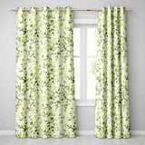 Watercolor Butterflies Green Leaves Branches Seamless Pattern Soft Cream  Readymade Eyelet Ring Top Thermal 100% Blackout Curtains