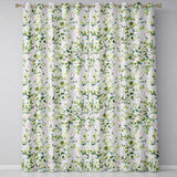 Watercolor Butterflies Green Leaves Branches Seamless Pattern Light Blue  Readymade Eyelet Ring Top Thermal 100% Blackout Curtains