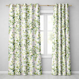 Watercolor Butterflies Green Leaves Branches Seamless Pattern Soft Sage  Readymade Eyelet Ring Top Thermal 100% Blackout Curtains