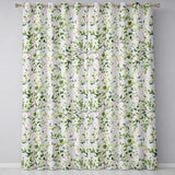Watercolor Butterflies Green Leaves Branches Seamless Pattern Light Lilac  Readymade Eyelet Ring Top Thermal 100% Blackout Curtains