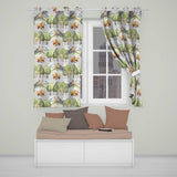 Watercolor Woodland Bears Trees Mountains Seamless Pattern  Grey Background  Readymade Eyelet Ring Top Thermal 100% Blackout Curtains