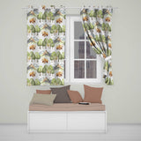 Watercolor Woodland Bears Trees Mountains Seamless Pattern Light Grey  Background  Readymade Eyelet Ring Top Thermal 100% Blackout Curtains