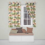 Watercolor Woodland Bear Trees Mountains Seamless Pattern Light Peach  Readymade Eyelet Ring Top Thermal 100% Blackout Curtains
