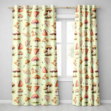Watercolor Forest Mushrooms Toadstools Seamless Pattern Warm Beige Background  Readymade Eyelet Ring Top Thermal 100% Blackout Curtains