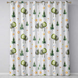 Watercolor Forest Trees Mushrooms Sun Moon Stars Seamless Pattern Light Readymade Eyelet Ring Top Thermal 100% Blackout Curtains