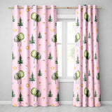 Watercolor Forest Trees Mushrooms Sun Moon Stars Seamless Pattern Blush  Readymade Eyelet Ring Top Thermal 100% Blackout Curtains
