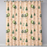 Watercolor Forest Trees Mushrooms Sun Moon Stars Seamless Pattern Lilac  Readymade Eyelet Ring Top Thermal 100% Blackout Curtains